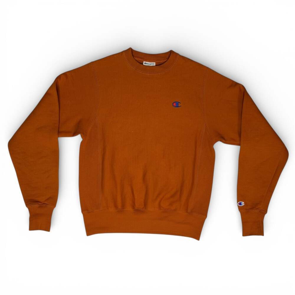 Champion Reverse Weave Sweatshirt Orange XS Small Logo